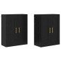 Gabinetes montados en la pared 2 pcs Roble Negro