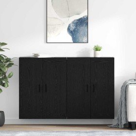 Mueble de pared 2 pcs Roble Negro 69,5 x 34 x 90 cm en Aparadores | Comprar online en Foro24
