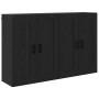 Gabinetes montados en la pared 2 pcs Roble Negro