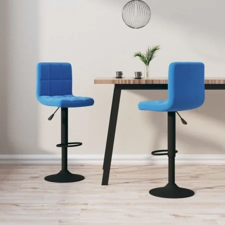 Kitchen stools 2 units blue velvet by vidaXL, Kitchen stools - Ref: Foro24-334309, Price: 121,30 €, Discount: %