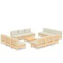 Gartenmöbel 13 Stück Kissen aus cremefarbenem Kiefernholz von vidaXL, Gartensets - Ref: Foro24-3096052, Preis: 894,86 €, Raba...