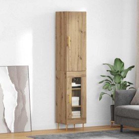 Aparador alto 2 pcs Roble artesanal Madera de ingeniería en Aparadores | Comprar online en Foro24