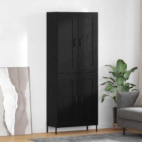 Aparador alto 2 pcs Roble Negro Madera de ingeniería en Aparadores | Comprar online en Foro24