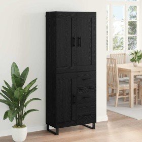 Alacena con cajón 2 pcs Roble Negro Madera contrachapada en Aparadores | Comprar online en Foro24