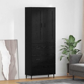 Alacena con cajón 2 pcs Roble Negro 69,5 x 34 x 180 cm