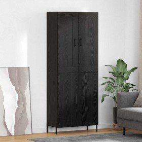 Aparador alto 2 pcs Roble Negro Madera de ingeniería en Aparadores | Comprar online en Foro24