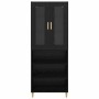 Alacena 2 pcs Roble Negro Madera contrachapada