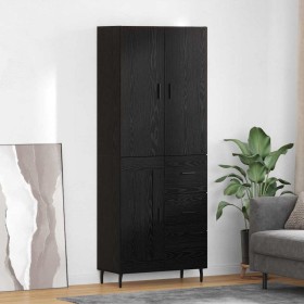 Alacena con cajón 2 pcs Roble negro 69,5 x 34 x 180 cm