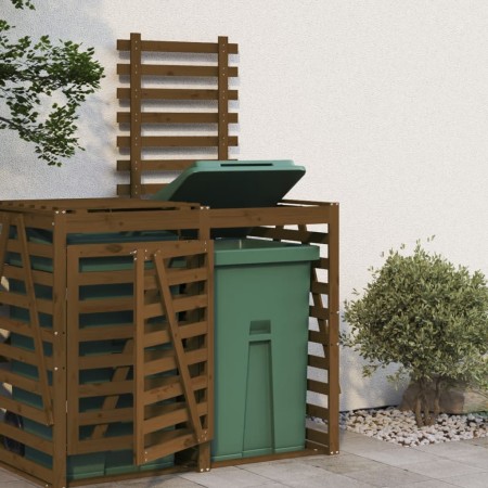 Honey brown pine wood trash can shed extension by vidaXL, Waste container supports - Ref: Foro24-825110, Price: 121,02 €, Dis...