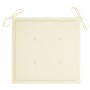 Sillas de jardín 8 uds madera teca con cojines color crema