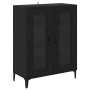 Vitrina con cajón 2 pcs Roble Negro Madera contrachapada