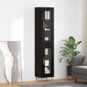 Aparador alto 2 pcs Roble Negro Cristal en Aparadores | Comprar online en Foro24
