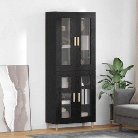 Alacena 2 pcs Roble Negro Madera contrachapada