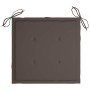Sillas de jardín 8 uds madera teca con cojines gris taupe