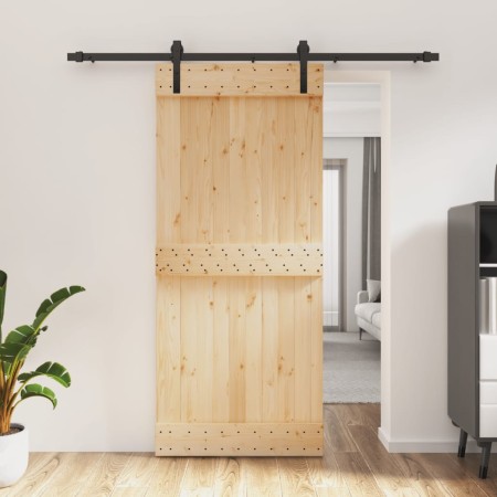 Sliding door with solid pine wood fittings 90x210 cm by vidaXL, Doors - Ref: Foro24-3202989, Price: 176,67 €, Discount: %