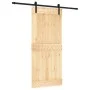 Schiebetür mit Beschlägen aus massivem Kiefernholz, 90 x 210 cm von vidaXL, Türen - Ref: Foro24-3202989, Preis: 169,82 €, Rab...