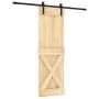 Schiebetür mit Beschlägen aus massivem Kiefernholz, 70 x 210 cm von vidaXL, Türen - Ref: Foro24-3202998, Preis: 152,07 €, Rab...