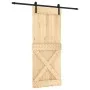 Schiebetür mit Beschlägen aus massivem Kiefernholz 85x210 cm von vidaXL, Türen - Ref: Foro24-3203000, Preis: 177,49 €, Rabatt: %