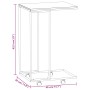 Mesa auxiliar con ruedas madera ingeniería blanco 40x30x63,5 cm