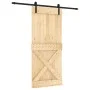 Puerta corredera con herrajes madera maciza de pino 90x210 cm de vidaXL, Puertas - Ref: Foro24-3203001, Precio: 184,20 €, Des...