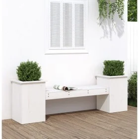 White pine wood bench with planters 184.5x39.5x56.5 cm by vidaXL, garden benches - Ref: Foro24-825171, Price: 156,94 €, Disco...