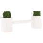Bank aus weißem Kiefernholz mit Pflanzgefäßen, 184,5 x 39,5 x 56,5 cm von vidaXL, Gartenbänke - Ref: Foro24-825171, Preis: 15...