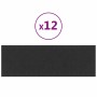 Paneles de pared 12 uds tela negro 90x30 cm 3,24 m²