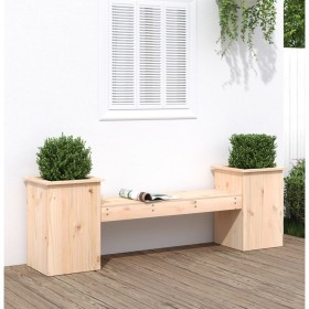 Banco con jardineras madera maciza de pino 184,5x39,5x56,5 cm