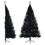 Medio árbol de Navidad artificial con soporte PVC negro 210 cm en Arboles de navidad | Comprar online en Foro24