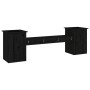 Black pine wood bench with planters 184.5x39.5x56.5 cm by vidaXL, garden benches - Ref: Foro24-825174, Price: 156,84 €, Disco...