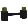 Banco con jardineras madera de pino negro 184,5x39,5x56,5 cm de vidaXL, Bancos de jardín - Ref: Foro24-825174, Precio: 154,43...