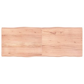 Tablero mesa madera tratada borde natural marrón 160x60x(2-6)cm