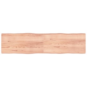 Tablero mesa madera tratada borde natural marrón 200x50x(2-6)cm