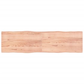 Tablero mesa madera tratada borde natural marrón 220x60x(2-4)cm