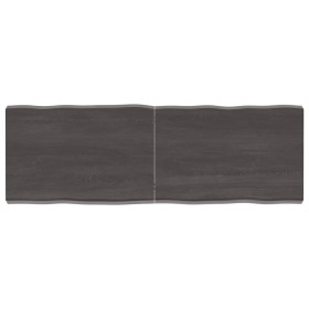 Tablero mesa madera tratada borde vivo marrón 120x40x(2-6) cm