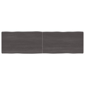 Tablero mesa madera tratada borde vivo marrón 180x50x(2-6) cm