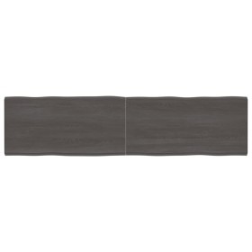 Tablero mesa madera tratada borde vivo marrón 200x50x(2-4) cm