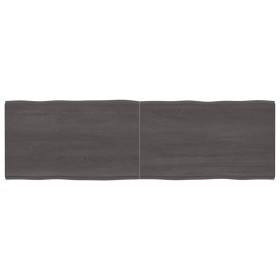 Tablero mesa madera tratada borde vivo marrón 200x60x(2-6) cm