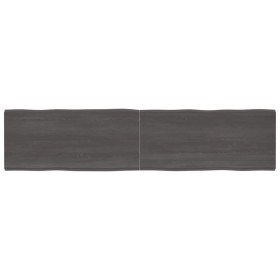 Tablero mesa madera tratada borde vivo marrón 220x50x(2-4) cm