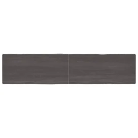 Treated wood table with live edge, brown, 220x50x(2-6) cm. by vidaXL, Table tops - Ref: Foro24-364055, Price: 118,94 €, Disco...