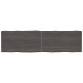 Tablero mesa madera tratada borde vivo marrón 220x60x(2-6) cm