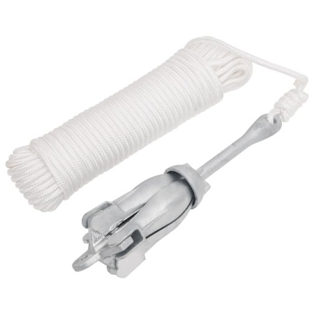 Ancla plegable con cuerda hierro maleable plateado 2,5 kg de vidaXL, Anclas - Ref: Foro24-94285, Precio: 31,80 €, Descuento: %