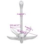 Ancla plegable con cuerda hierro maleable plateado 2,5 kg de vidaXL, Anclas - Ref: Foro24-94285, Precio: 31,80 €, Descuento: %