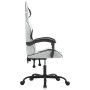 Silla gaming giratoria cuero sintético blanco y negro
