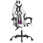 Silla gaming giratoria cuero sintético blanco y negro