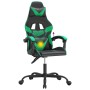 Silla gaming giratoria cuero sintético negro y verde