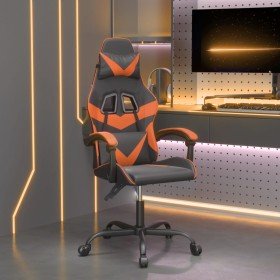 Silla gaming giratoria cuero sintético negro y naranja