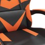 Silla gaming giratoria cuero sintético negro y naranja