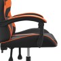 Silla gaming giratoria cuero sintético negro y naranja