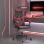Silla gaming giratoria cuero sintético negro y rojo vino tinto